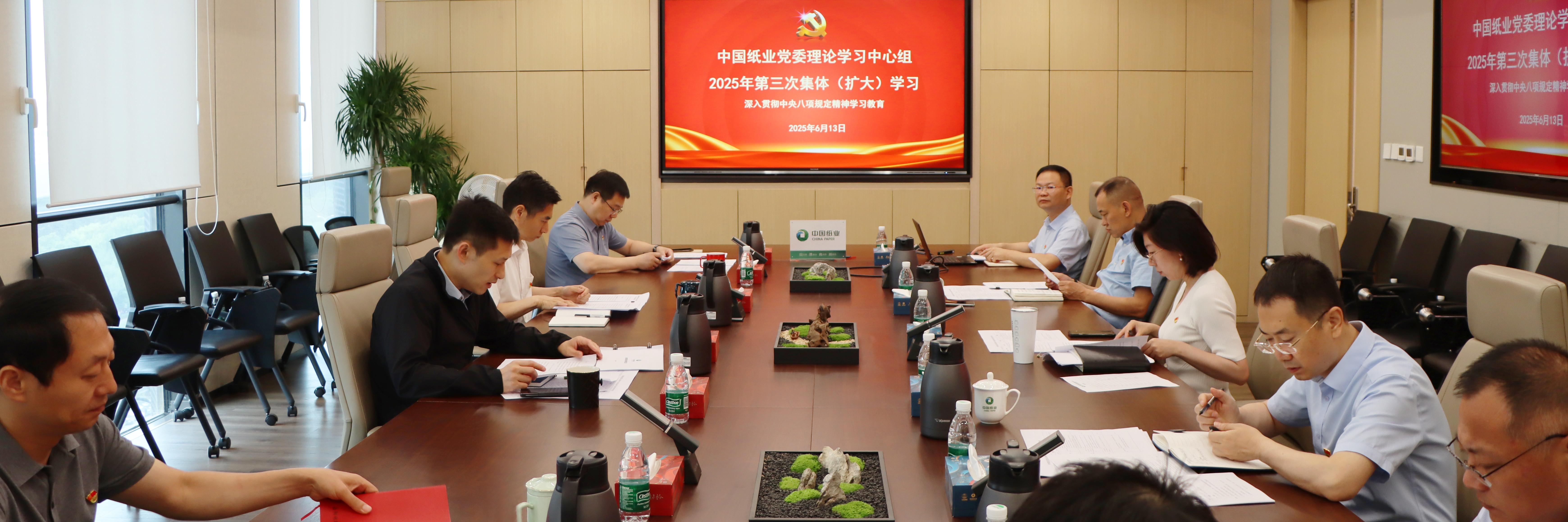 中国纸业党委理论学习中心组开展2025年第三次集体（扩大）学习
